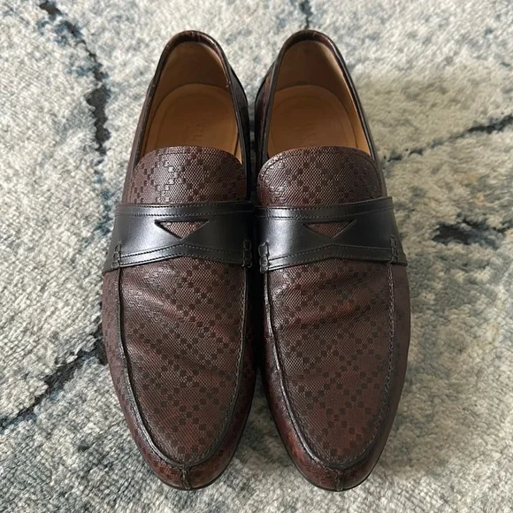 GUCCI Loafers Hilary Diamante Penny Loafer Brown Moccasins, size 9 gucci penny loafers products for sale | eBay main image 2